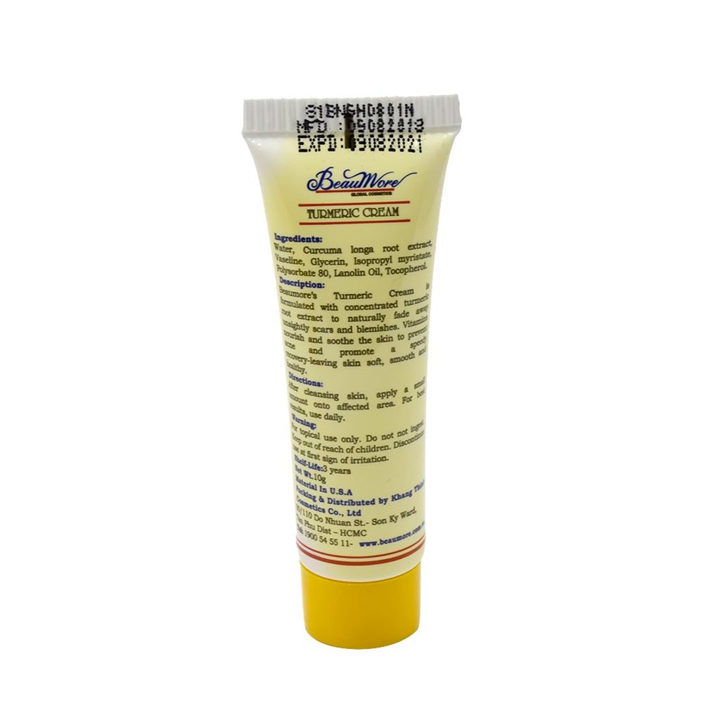 Kem nghệ ngăn ngừa mụn và sẹo thâm Beaumore Turmeric Cream 10g