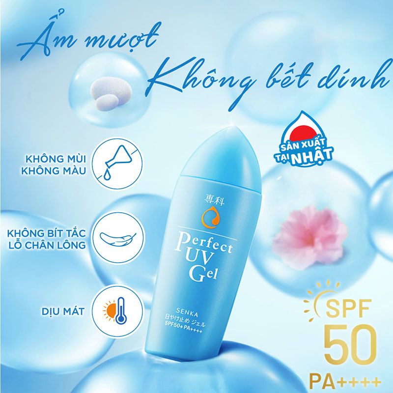 Gel Sữa Chống Nắng Senka Perfect UV Gel SPF50/PA++++ 80g