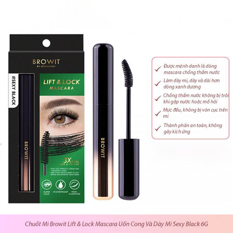 Mascara Browit By Nong Chat Thái 6g Hộp Xanh Lá, Cho hàng mi cong, dài,  chống thấm nướcMascara Browit By Nong Chat Thái 6g Hộp Xanh Lá, Cho hàng mi  cong, dài –