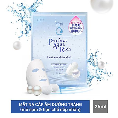 Mặt Nạ Cấp Ẩm Dưỡng Trắng Senka Perfect AQua Rich - Luminous Moist 25ml