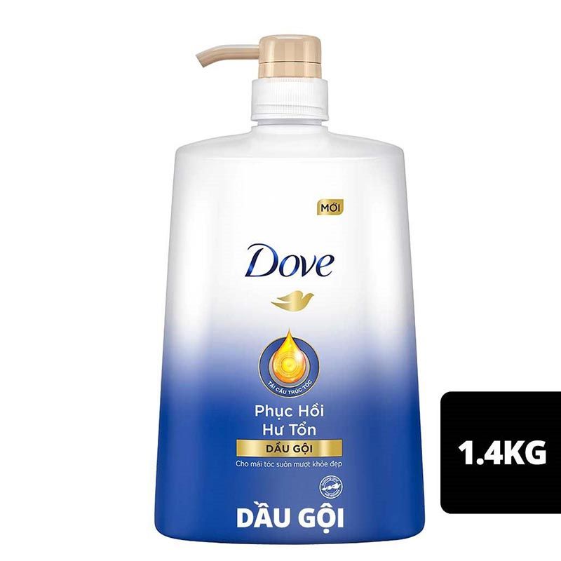 Dầu Gội Dove 640g Phục Hồi Hư Tổn Xanh, Giúp Phục hồi cho mái tóc hư tổn nặng, chẻ ngọn, yếu, dễ gãy rụng, xơ rối