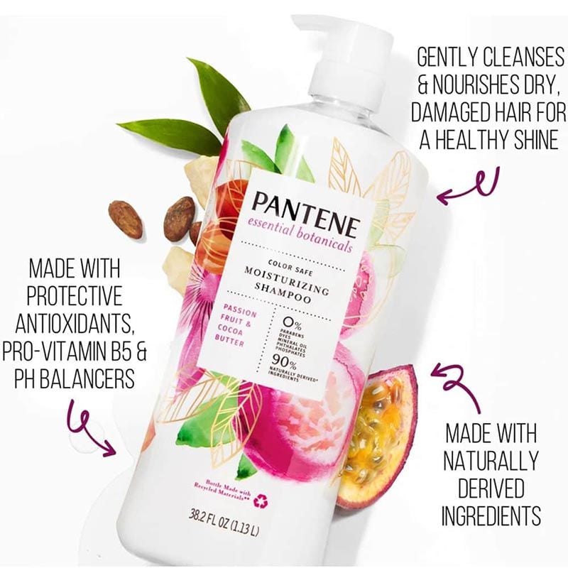 Dầu Gội và Dầu Xả Pantene 1.13l Passion Fruit & Cocoa Butter Bơ Cacao, Dành cho tóc khô xơ, hư tổn do hoá chất