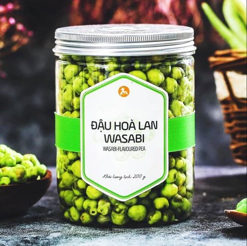 Đậu Hoà Lan Wasabi, 200g, Hũ, Mẫu Nắp Nhôm, L'angfarm