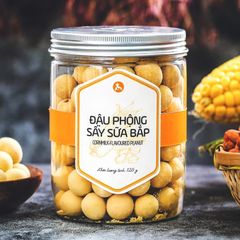 Đậu Phộng Sấy Sữa Bắp, 125g, Hũ, Mẫu Nắp Nhôm, L'angfarm