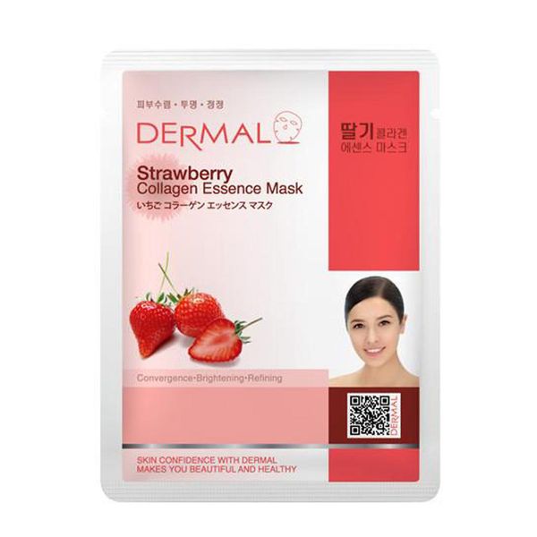 Mặt nạ dưỡng da chống lão hóa Dermal Strawberry Collagen Essence Mask 23g