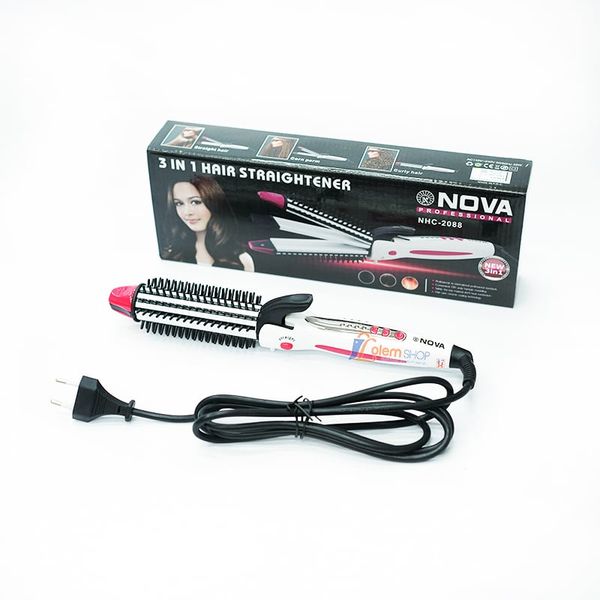 Máy 3 In 1 Nova NHC-2088T, vừa làm xoăn, vừa duỗi tóc, vừa dập xù tiện lợi