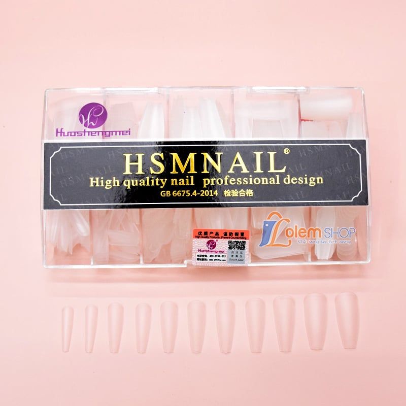 Móng up HSM, Hộp 500 móng ốp đủ size, đủ phom thang, vuông, nhọn, tròn nhọn