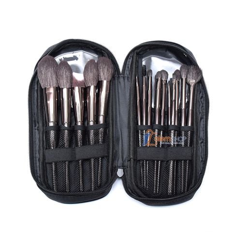 Bộ Cọ Trang Điểm 15 Cây Kèm Bóp Vải Dù