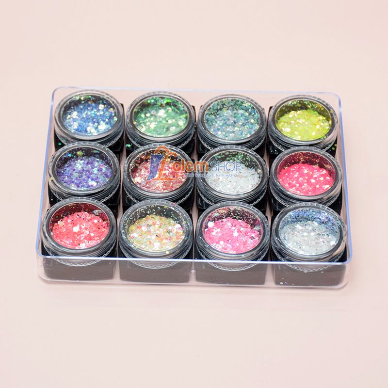Set Trang Trí Nail Nhũ Mgl392 12 Hũ