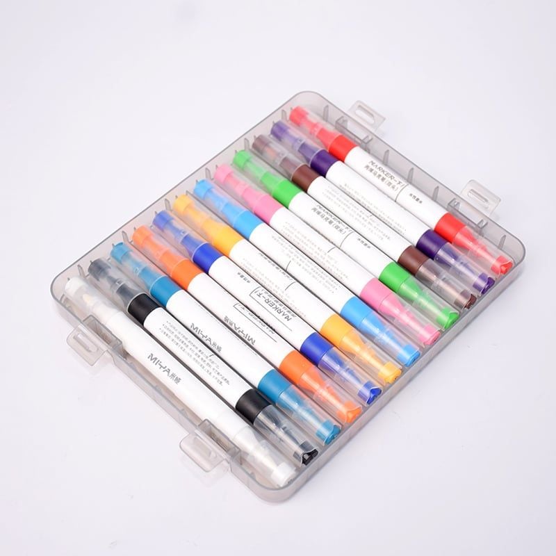 Bút Lông Tô Màu Miya Marker 2 Đầu 12, 48 Màu