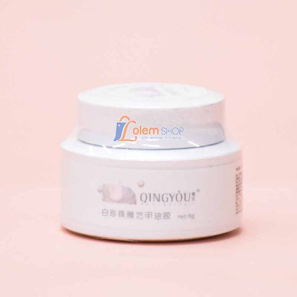 Hũ Gel Nặng Ngọc Trai Trắng Qingyou 15g, tạo mọi hình dạng trang trí nail 3D sống động theo ý muốn