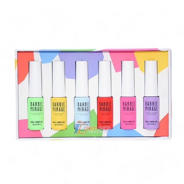 Set Sơn Cọ Nét Barbie Mirage Nail Liner Gel