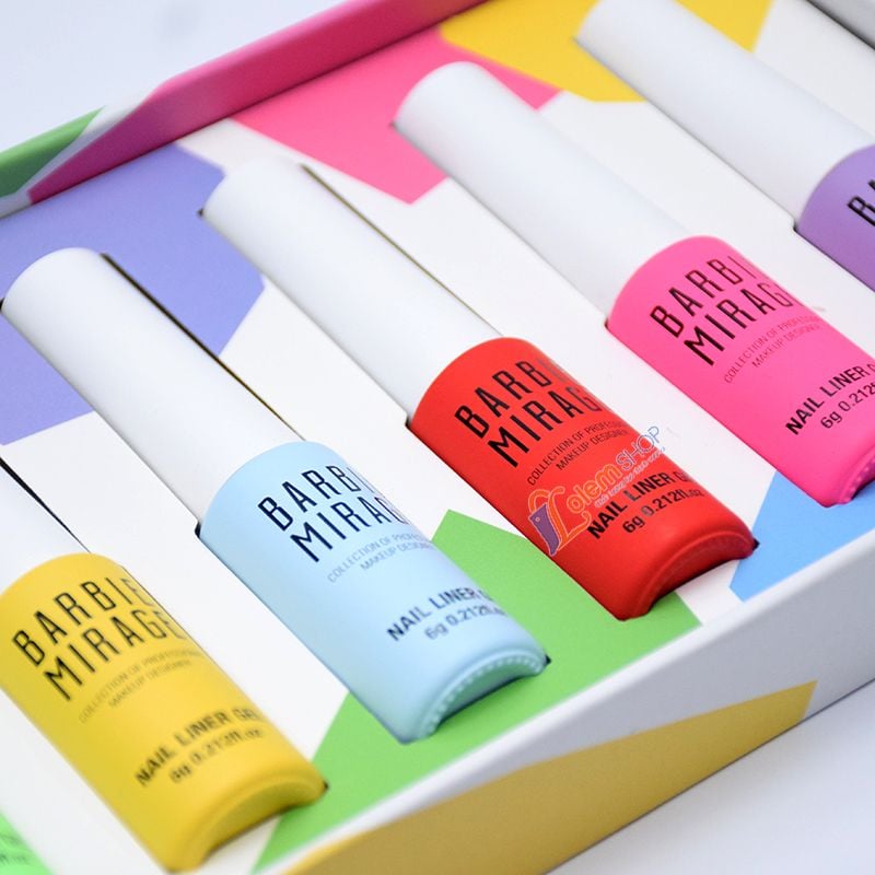 Set Sơn Cọ Nét Barbie Mirage Nail Liner Gel