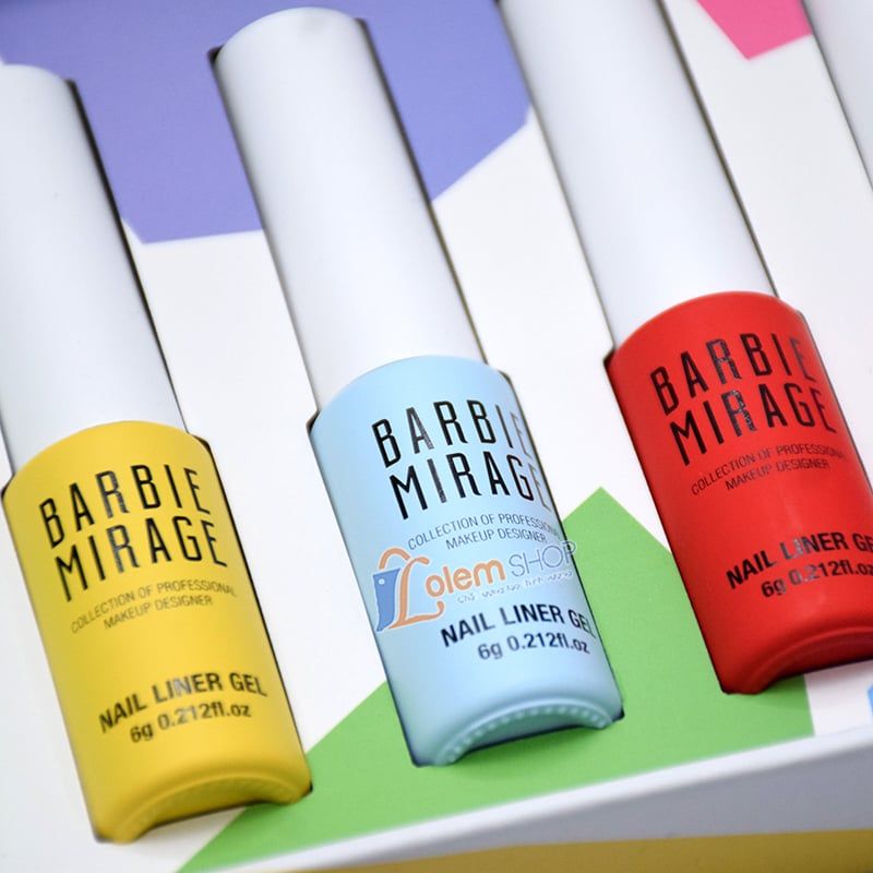 Set Sơn Cọ Nét Barbie Mirage Nail Liner Gel