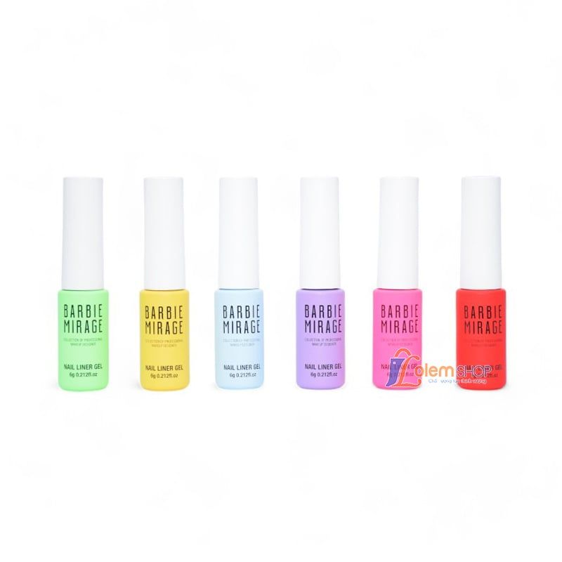Set Sơn Cọ Nét Barbie Mirage Nail Liner Gel