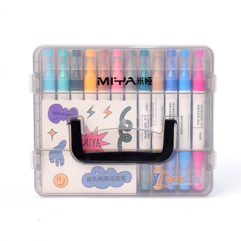 Bút Lông Tô Màu Miya Marker 2 Đầu 12, 48 Màu
