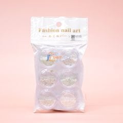 Set Nhũ Khổng Tước 6 Ô Trắng, dùng trang trí Nail