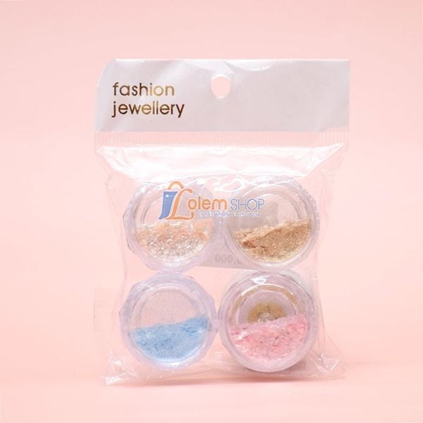 Set Trang Trí Nail 4 Màu Nhũ Nhuyễn Mix