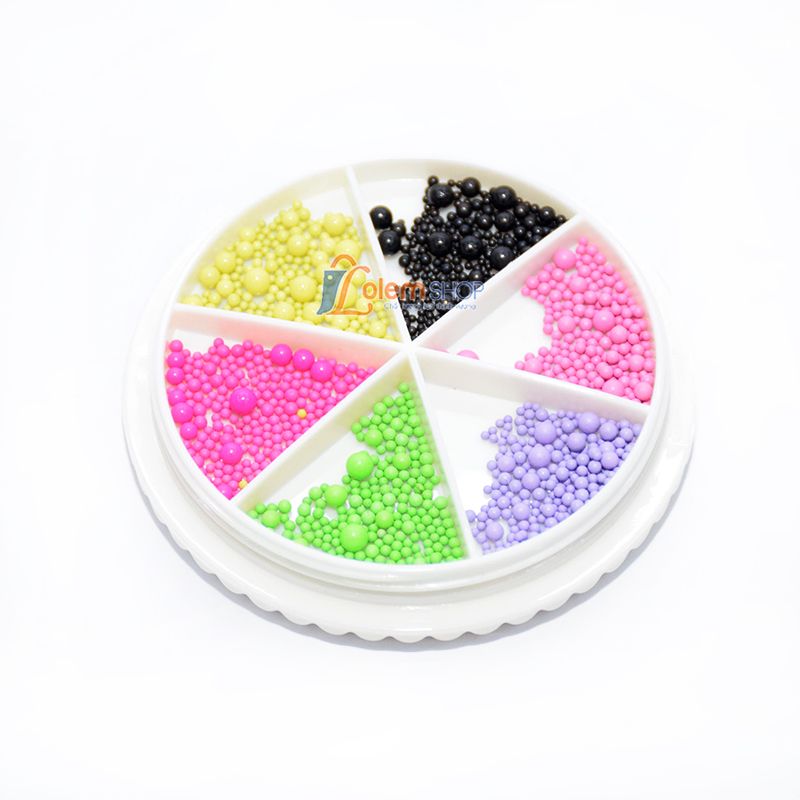 Khay Bi Tròn Màu Mix Size, Dùng Gắn Móng Nail