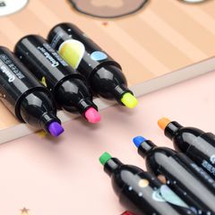 Bút dạ quang 6 màu highlight Thiên Hà đầu nắp nhũ 1240, bút đánh dấu nhớ dòng cute nhiều màu marker dễ thương