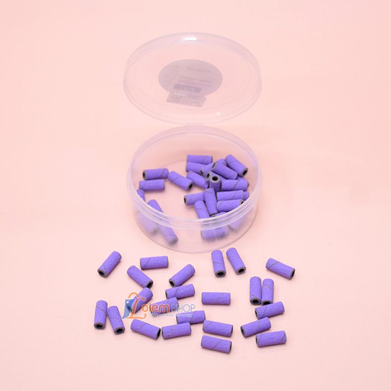 Hộp Ống Nhám Mini Tím, Dùng gắn đầu trục mài nail, Nhiều kích thước