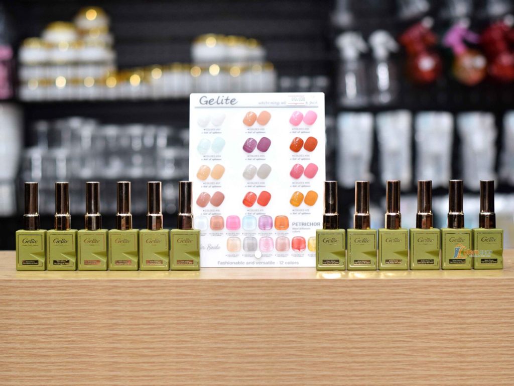 Set Sơn Gel Gelite 15ml 12 Màu, Tặng bảng màu đi kèm