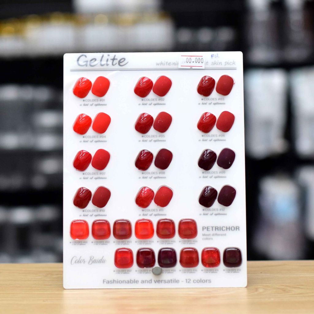 Set Sơn Gel Gelite 15ml 12 Màu, Tặng bảng màu đi kèm
