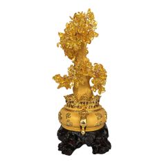 Tượng phong thủy Cây đá xi vàng thiềm thừ 19 x 16 x 35 cm