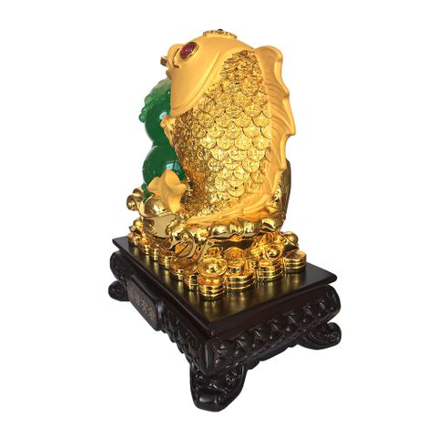 Tượng phong thủy Cá và Hồ Lô 30 x 19 x 34 cm