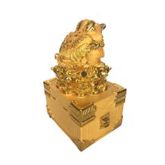 Tượng phong thủy Thiềm thừ ngồi Thùng tiền 12 x 10 x 19 cm