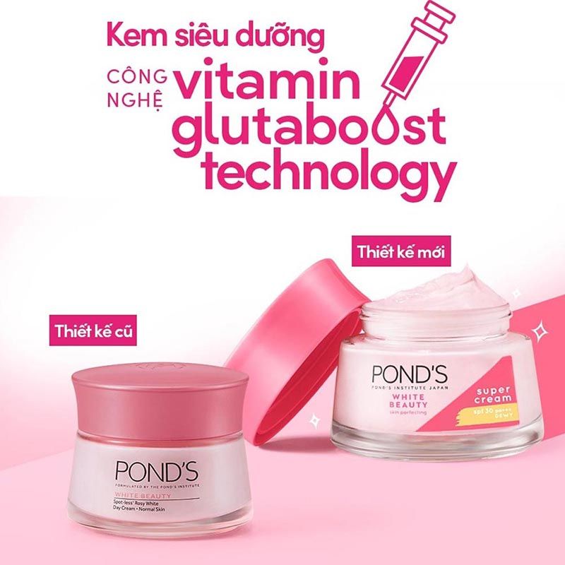 Kem Pond's White Beauty Dưỡng da ban ngày và đêm, Trắng Hồng Rạng Rỡ