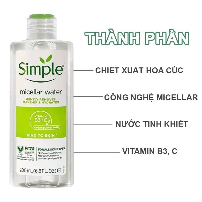 Nước Tẩy Trang Simple Kind To Skin Micellar