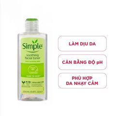 Nước Hoa Hồng Simple Kind to Skin Soothing Facial Toner  200ml