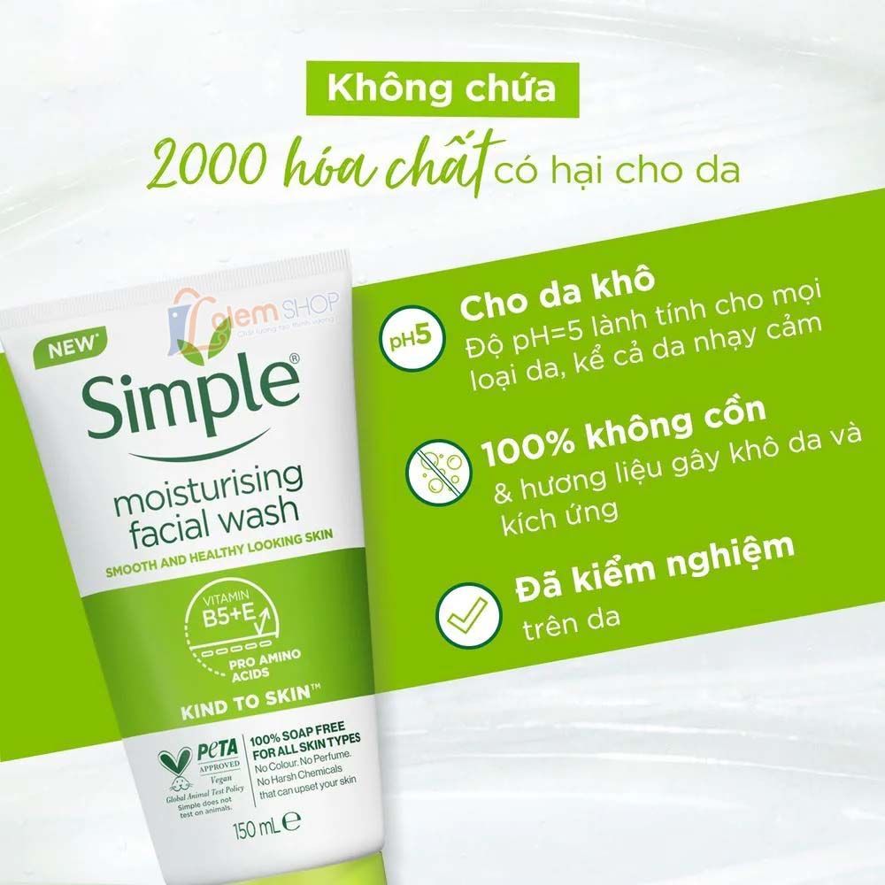 Sữa Rửa Mặt Simple Moisturising Cty