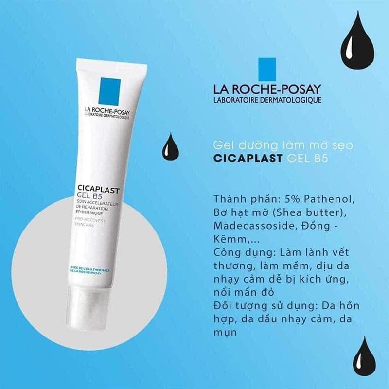 Kem Dưỡng La Roche-Posay 40ml Cicaplast Gel B5 Mờ Sẹo, Tái tạo, Phục hồi da