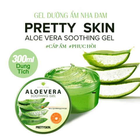 Gel Dưỡng Đa Năng Prettyskin 300ml Nha Đam, Cấp ẩm, phục hồi da