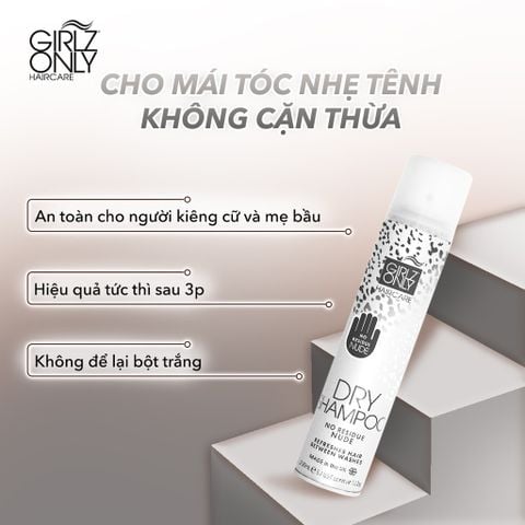 Dầu Gội Khô Girlz Only 200ml Giúp tóc bồng bềnh tức thì