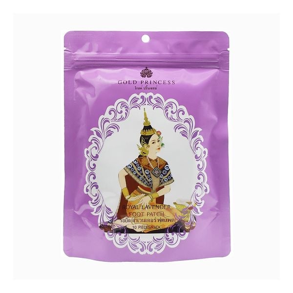 Miếng dán thải độc chân Gold Princess Royal Lavender Foot Patch 10 miếng