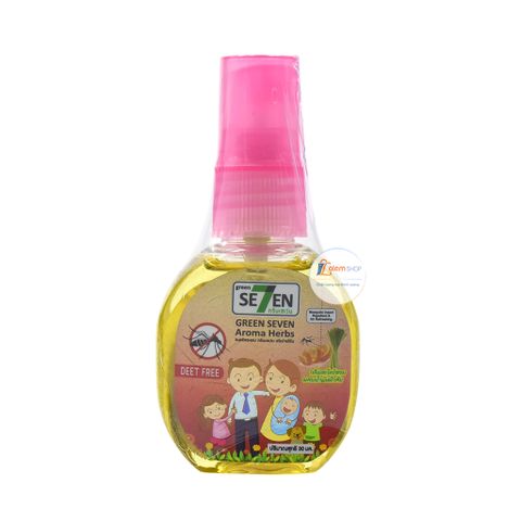 Xịt chống muỗi hương Cam Sả Green Seven Aroma Herbs 30ml