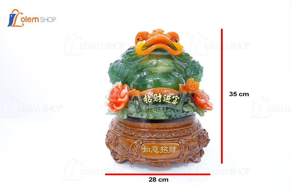 Tượng phong thủy Thiềm Thừ đá xanh 28 x 28 x 35cm