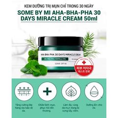 Kem Dưỡng Trị Mụn Some By Mi AHA-BHA-PHA 30 Days Miracle Cream 50ml