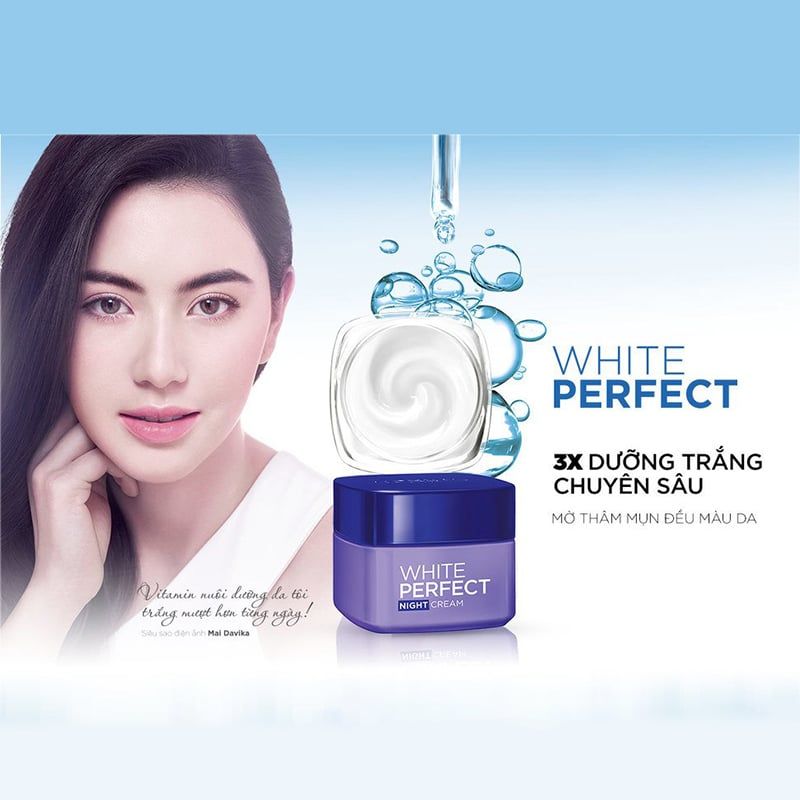 Kem Dưỡng Trắng Da L'oreal White Perfect Night Cream Whitening+Even Tone 50ml