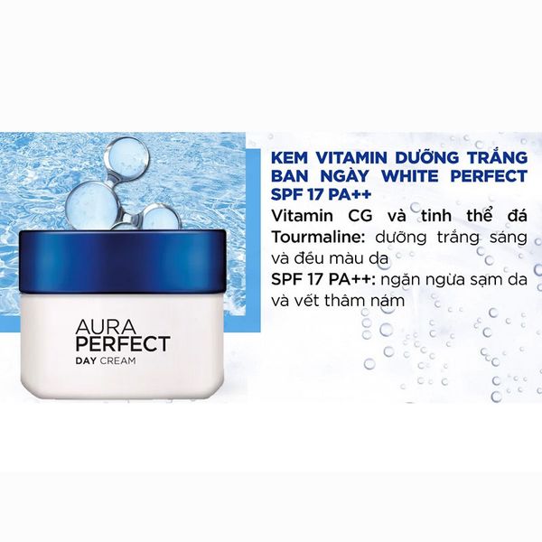 Kem dưỡng trắng da l'oreal paris white perfect day cream spf17++ pa ++ whitening + Even tone 50ml