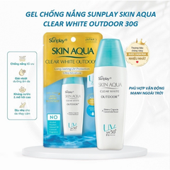 Kem Chống Nắng Sunplay 30g Clear White Outdoor, Tăng cường giữ ẩm cho da khi tiếp xúc liên tục với ánh nắng