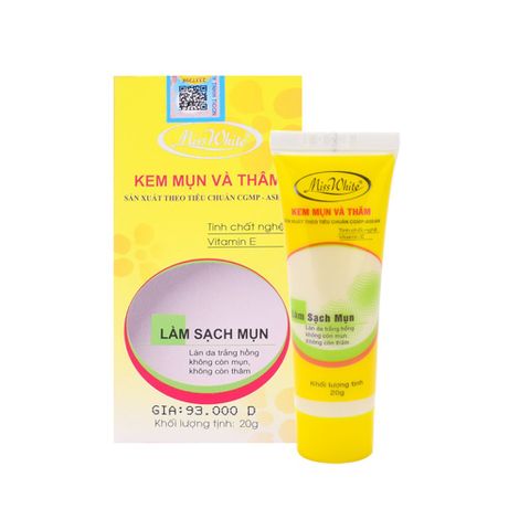 Kem mụn và thâm Miss White 20g