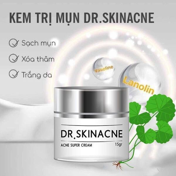 Kem Trị Mụn Rau Má Dr.Skinacne 15g Sạch mụn, Xóa thâm, Trắng da