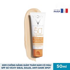 Kem chống nắng Vichy Ideal Soleil Anti Dark Spots 3in1 SPF50+, ngăn ngừa sạm da, chống lão hóa