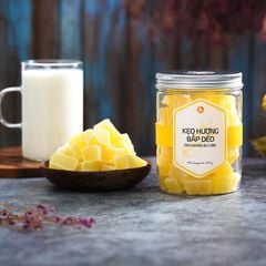 Kẹo Hương Bắp Dẻo, 350g, Hũ, Mẫu Nắp Nhôm, L'angfarm