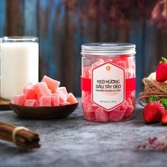 Kẹo Hương Dâu Tây Dẻo, 350g, Hũ, Mẫu Nắp Nhôm, L'angfarm