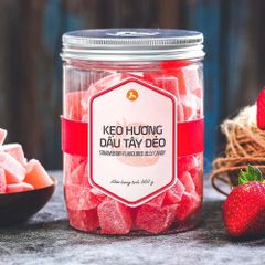Kẹo Hương Dâu Tây Dẻo, 350g, Hũ, Mẫu Nắp Nhôm, L'angfarm